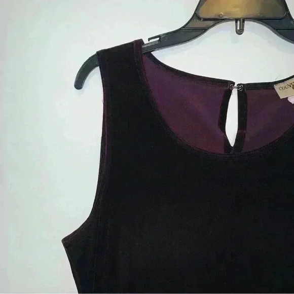 Vintage Deep Purple Velvet Maxi Dress Whimsigoth 90s Keyhole Back Large - Picture 3 of 12